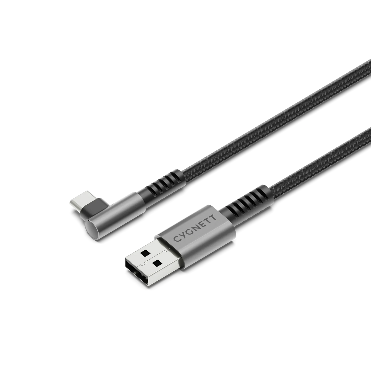 Cygnett 1m Unite Right Angle USB-C to USB-A Black Cable