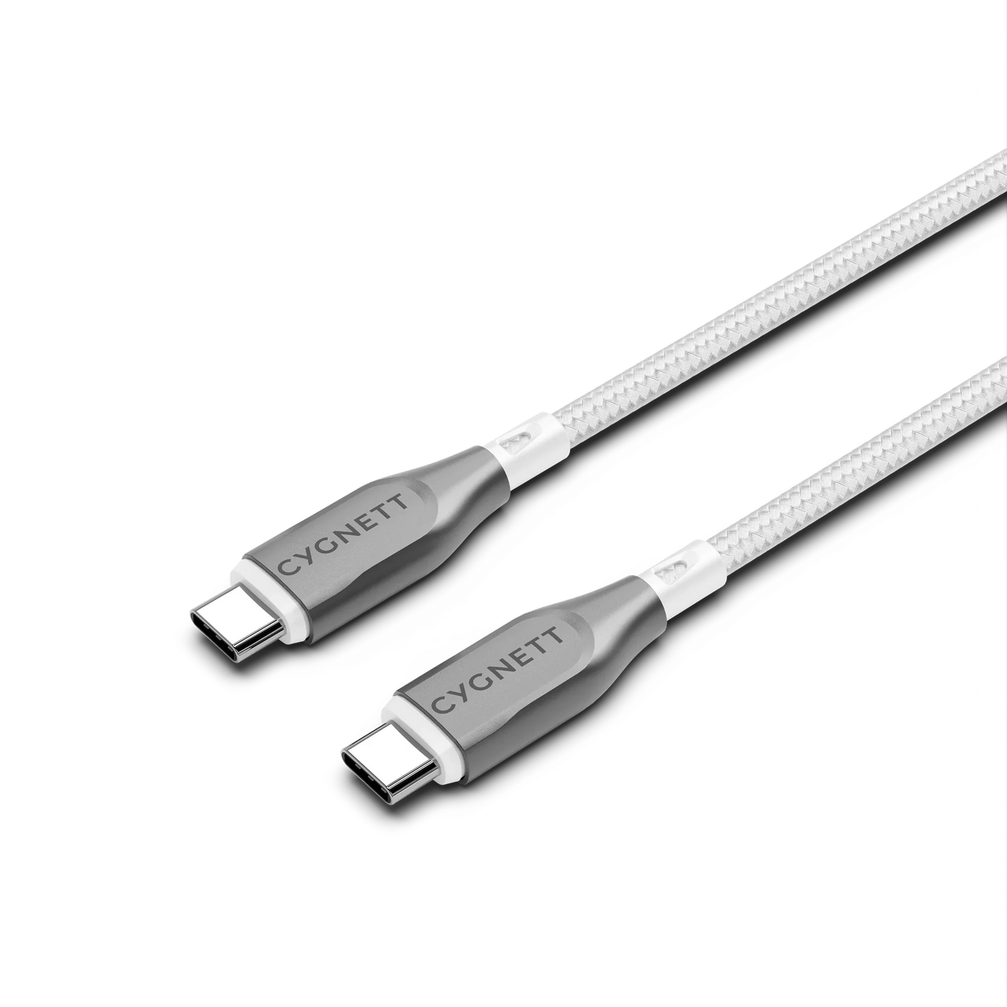 Cygnett 1m Armoured USB-C to USB-C White Cable