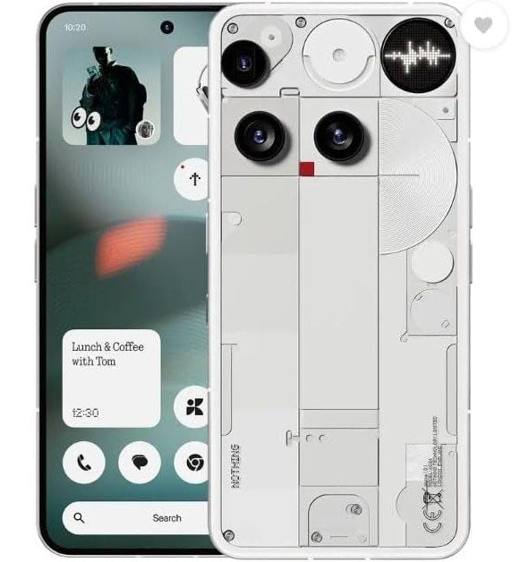 Nothing Phone (3) 6.67 Inch 5G Qualcomm Snapdragon 8s Gen 4 12GB RAM 256GB Storage Android 15 Black White Phone