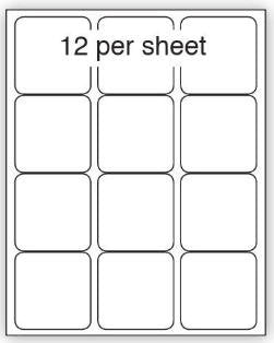 Purely Everyday A4 Matte Finish Labels 63.5x72mm 12 Per Sheet Box 100 Sheets (Pack 1200 Labels) - A41-12PE