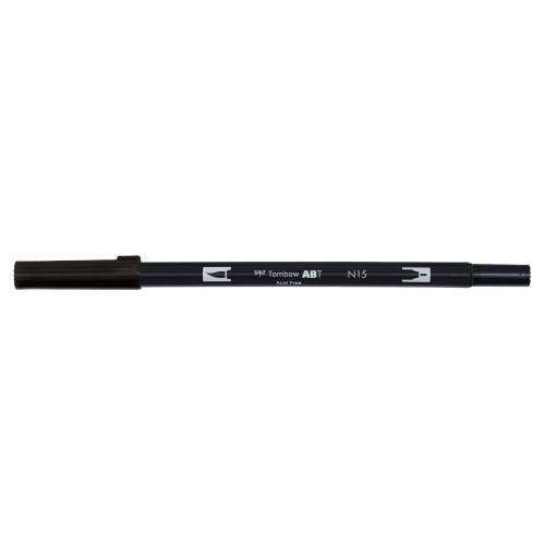 Tombow ABT Dual Brush Pen Water Based Brush Pen with Two Tips Black (Single Pen) - 4 for the Price of 3 - ABT-N15X4