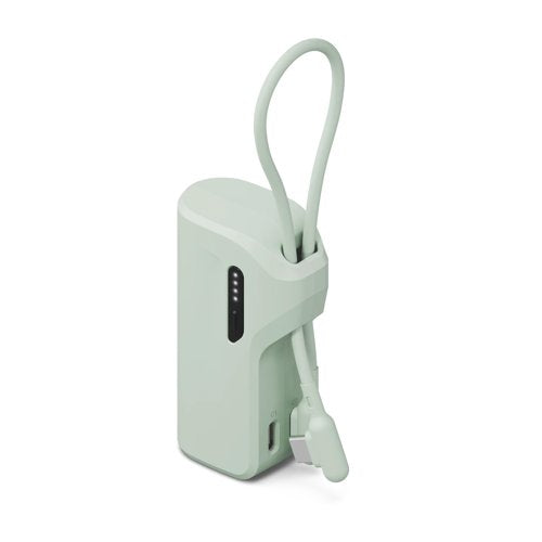 Cygnett Thumboost 5000 mAh Power Bank with USB-C Cable - Mint Green
