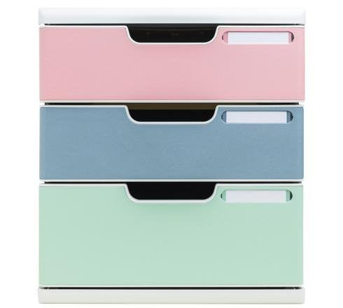 Exacompta AutentiK Modular A4 3 Drawers White Assorted - 325303D