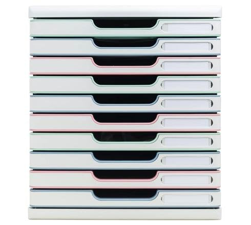 Exacompta AutentiK Modular A4 10 Drawers White Assorted - 302303D