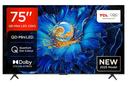 TCL C6KS 75 Inch 3840 x 2160 Pixels 4K Ultra HD HDR HDMI USB Mini LED Smart TV