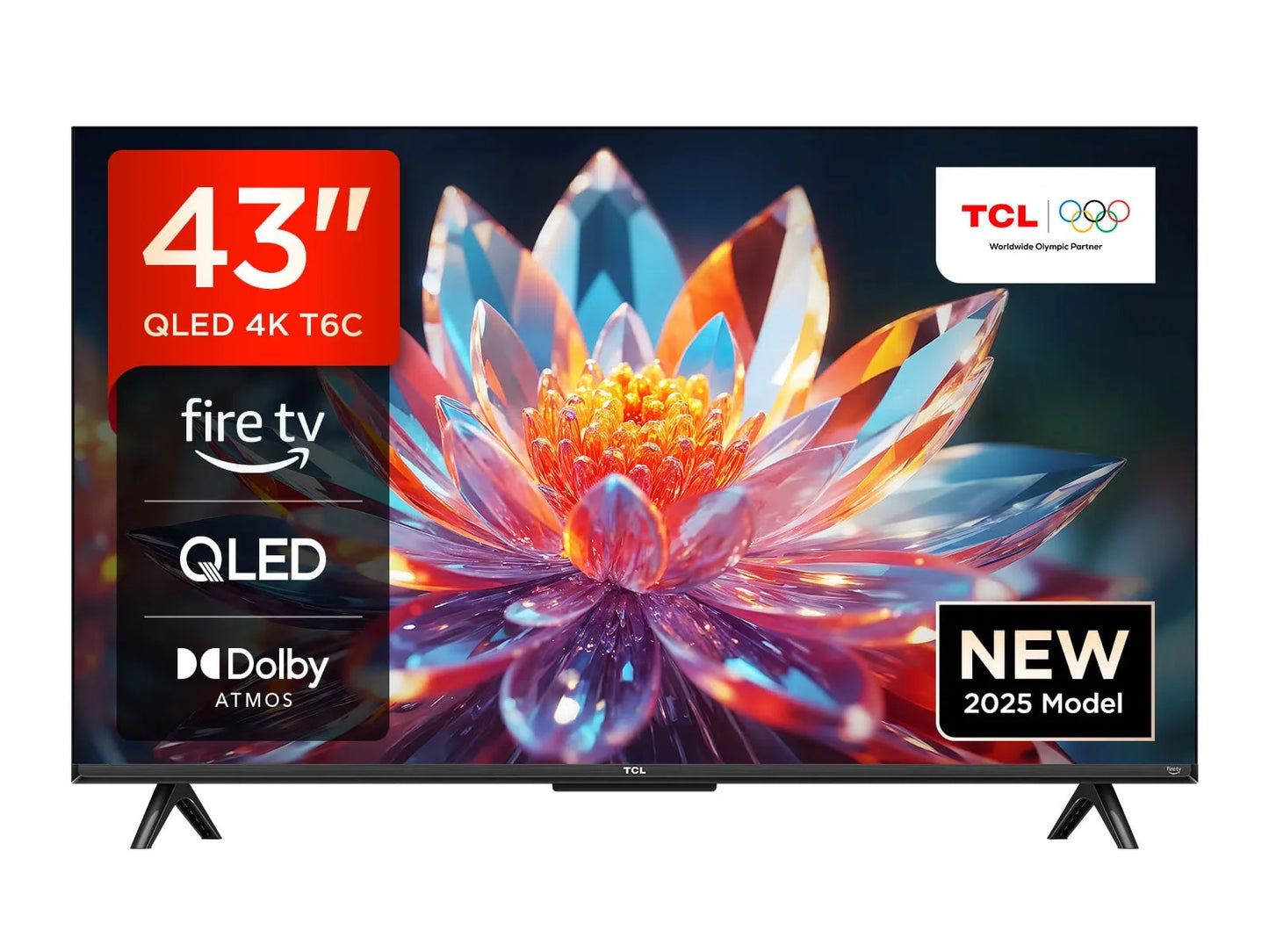 TCL T6C 43 Inch 3840 x 2160 Pixels 4K Ultra HD HDR HDMI USB QLED Fire Smart TV