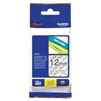 12MM GLOSS BLACK ON CLEAR LABELLING TAPE