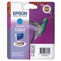 OEM Epson C13T08024011 (T0802) Ink Cartridge Cyan 435 Pages 7.4ml