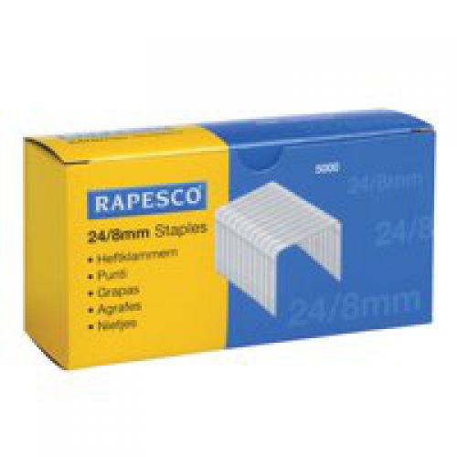 Rapesco 24/8mm Galvanised Staples (Pack 5000) - S24807Z3