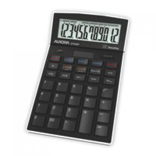 Aurora 12 Digit Desktop Calculator with Adjustable Display Black - DT920P