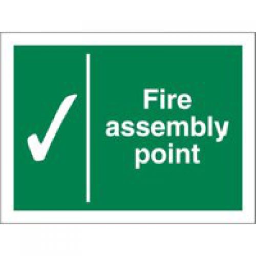 SECO Safe Procedure Safety Sign Fire Assembly Point Self Adhesive Vinyl 200 x 150mm - SP052SAV-150X200