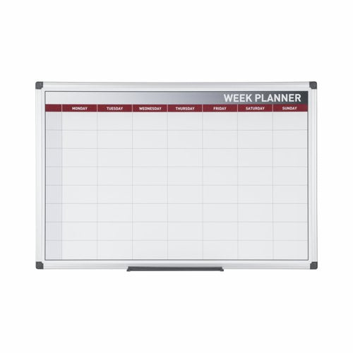 Bi-Office Weekly Magnetic Whiteboard Planner Aluminium Frame 900x600mm - GA0333170 DD