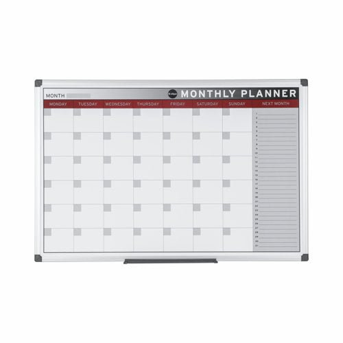 Bi-Office Month Magnetic Whiteboard Planner Aluminium Frame 900x600mm - GA0336170 DD
