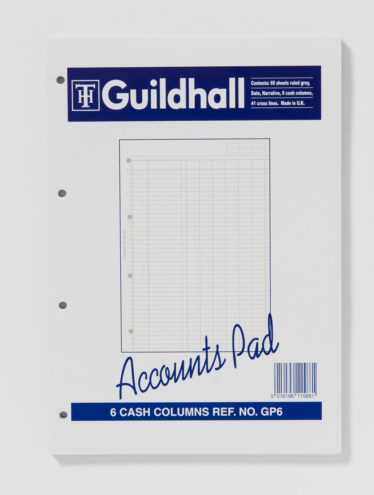 Guildhall A4 Ruled Account Pad with 6 Cash Columns and 60 Pages White ...