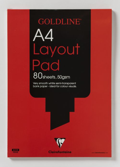 Clairefontaine Goldline A4 Layout Pad Bank Paper 50gsm 40 Pages White Paper GPL1A4Z