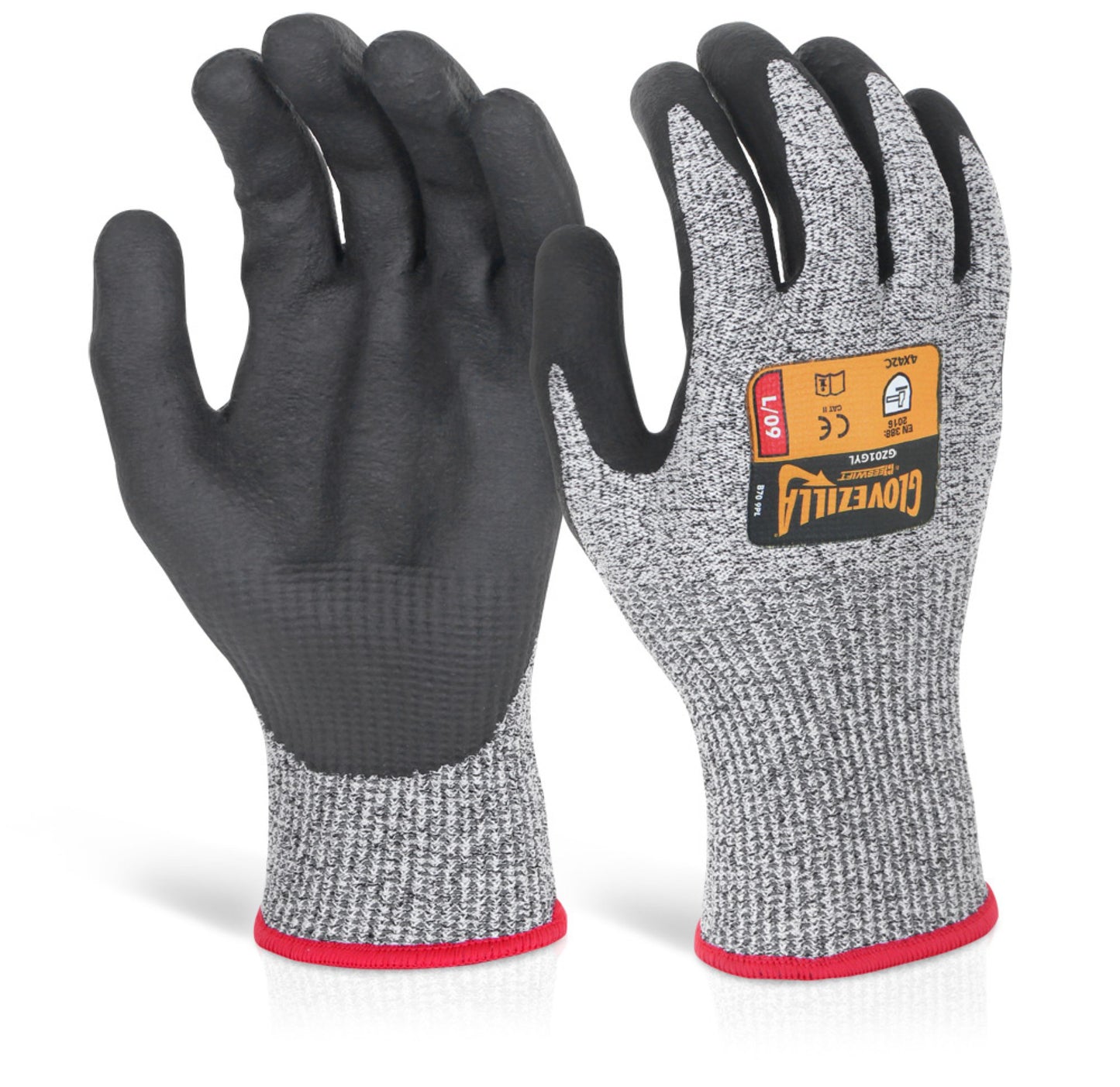 Beeswift Glovezilla Nitrile Palm Coated Glove Grey 2XL (Pair)