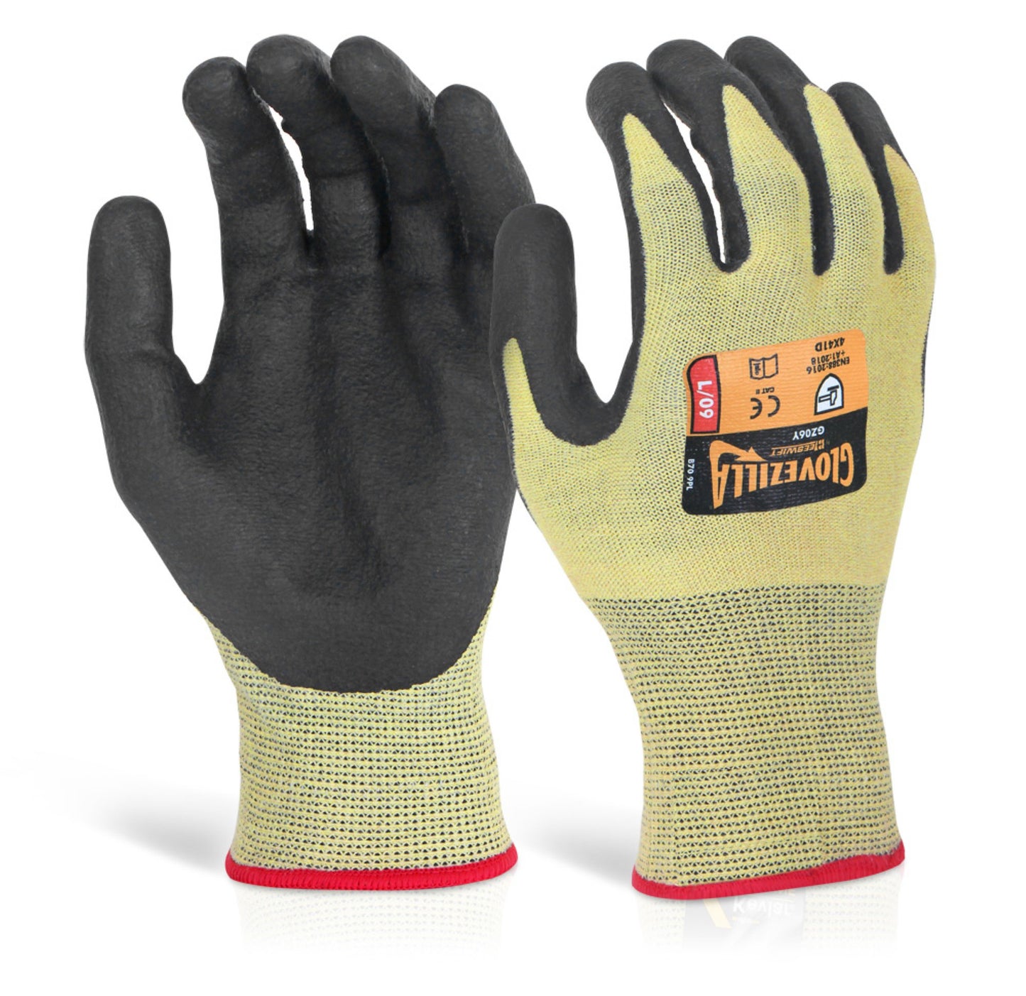 Beeswift Glovezilla Nitrile Palm Coated Glove Yellow 2XL (Pair)