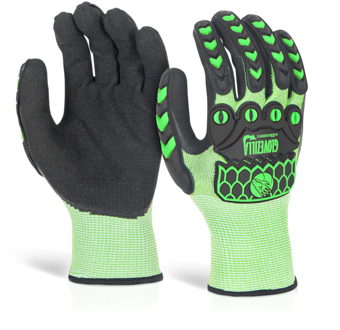 Beeswift Glovezilla Sandy Nitrile Coated Glove Green 2XL (Pair)