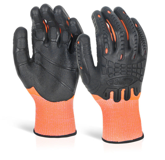 Beeswift Cut Resistant Fully Coated Impact Glove Orange XL (Pair)