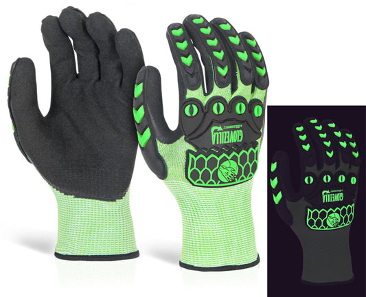 Beeswift Glovezilla Glow In The Dark Foam Nitrile Glove Green 2XL (Pair)