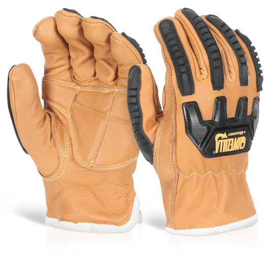 Beeswift Glovezilla Impact Arc Flash Drivers Glove Brown 2XL (Pair)