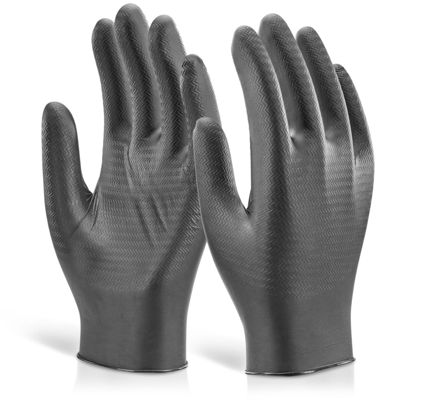 Beeswift Nitrile Disposable Gripper Glove Powder Free Black S (Box of 1000)