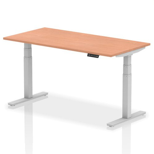 Dynamic Air 1600 x 800mm Height Adjustable Desk Beech Top Silver Leg HA01003 DD