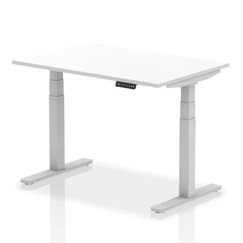 Dynamic Air 1200 x 800mm Height Adjustable Desk White Top Silver Leg HA01009 DD