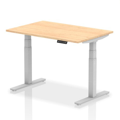 Dynamic Air 1200 x 800mm Height Adjustable Desk Maple Top Silver Leg HA01013 DD