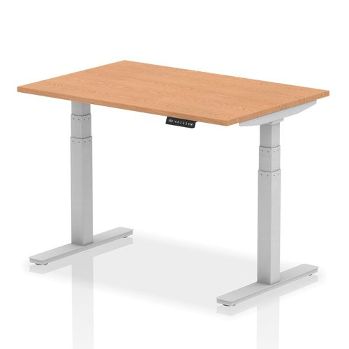 Dynamic Air 1200 x 800mm Height Adjustable Desk Oak Top Silver Leg HA01017 DD