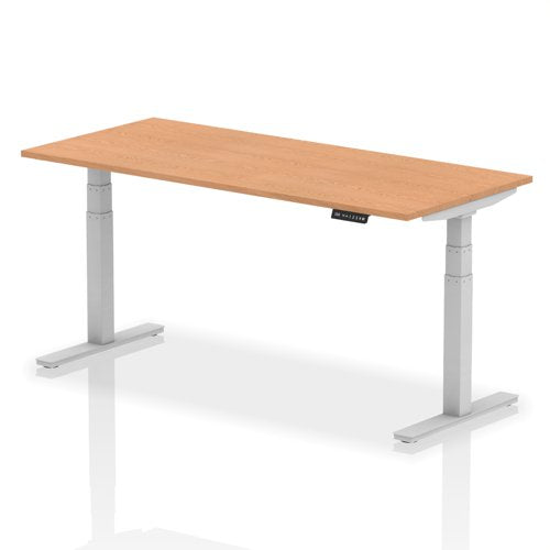 Dynamic Air 1800 x 800mm Height Adjustable Desk Oak Top Silver Leg HA01020 DD