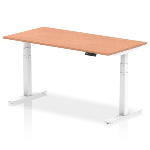 Dynamic Air 1600 x 800mm Height Adjustable Desk Beech Top White Leg HA01023 DD