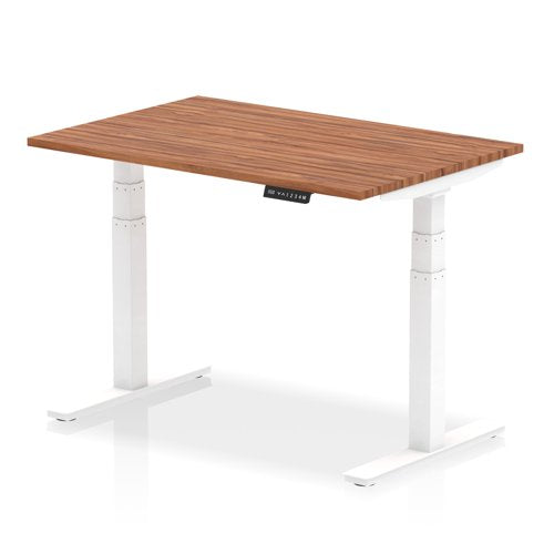 Dynamic Air 1200 x 800mm Height Adjustable Desk Walnut Top White Leg HA01025 DD