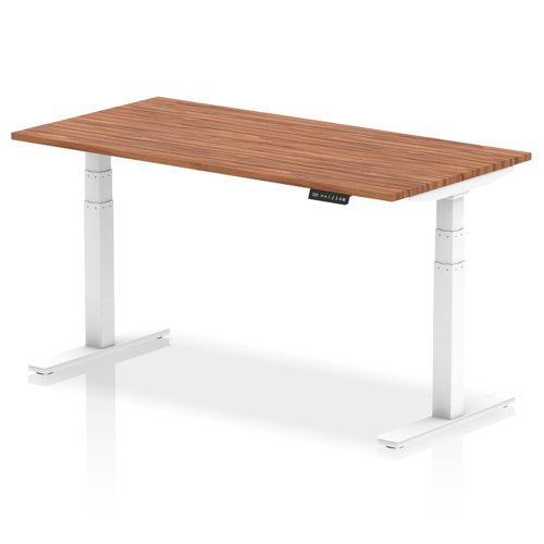 Dynamic Air 1600 x 800mm Height Adjustable Desk Walnut Top White Leg HA01027 DD