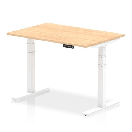 Dynamic Air 1200 x 800mm Height Adjustable Desk Maple Top White Leg HA01033 DD