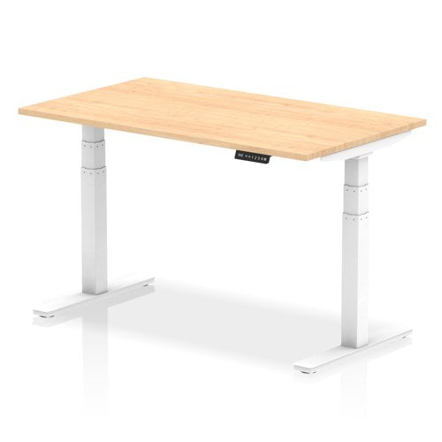Dynamic Air 1400 x 800mm Height Adjustable Desk Maple Top White Leg HA01034 DD