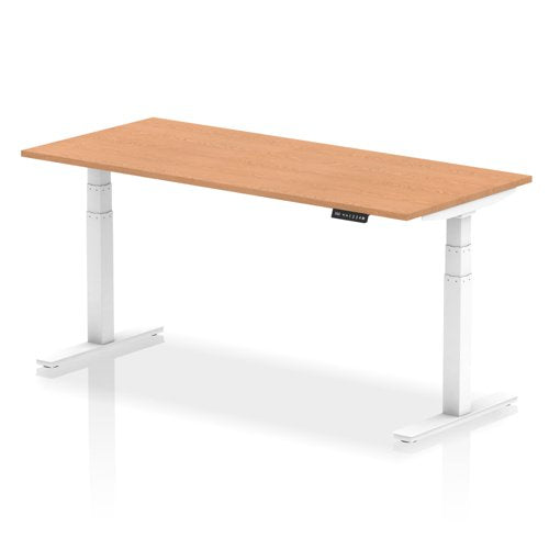 Dynamic Air 1800 x 800mm Height Adjustable Desk Oak Top White Leg HA01040 DD