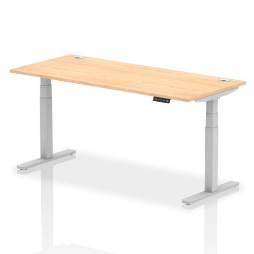 Dynamic Air 1800 x 800mm Height Adjustable Desk Maple Top Cable Ports Silver Leg HA01096 DD