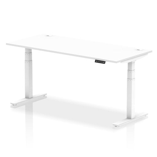 Dynamic Air 1800 x 800mm Height Adjustable Desk White Top Cable Ports White Leg HA01112 DD