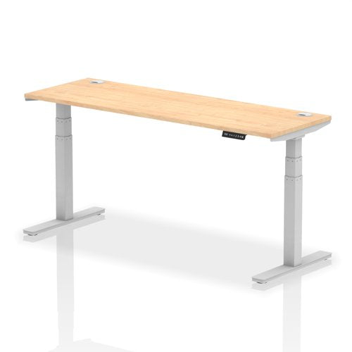 Dynamic Air 1800 x 600mm Height Adjustable Desk Maple Top Cable Ports Silver Leg HA01136 DD