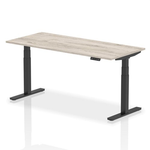 Dynamic Air 1800 x 800mm Height Adjustable Desk Grey Oak Top Black Leg HA01248 DD