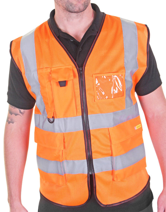 Beeswift Executive Mesh Waistcoat Orange L