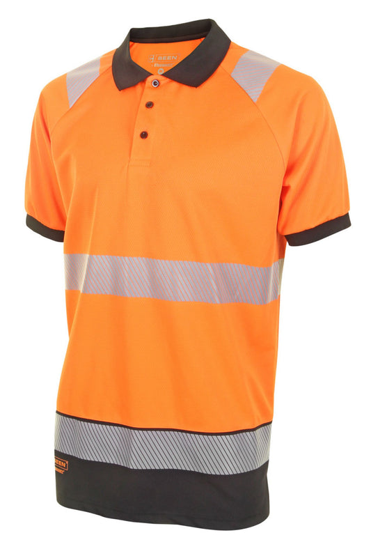 Beeswift High Visibility  Two Tone Polo Shirt Short Sleeve Orange / Black 2XL