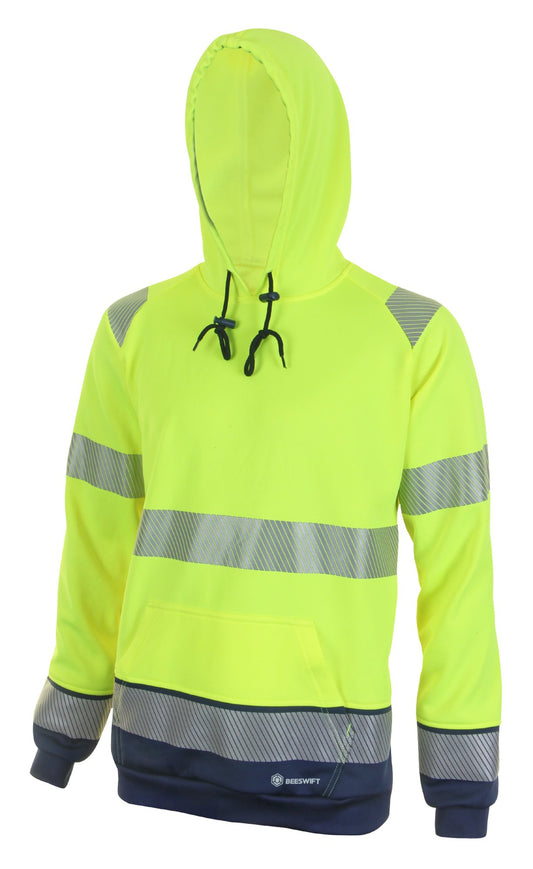 Beeswift High Visibility  Two Tone Hoody Saturn Yellow / Navy M