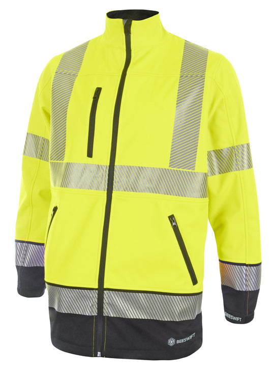 Beeswift High Visibility  Two Tone Softshell Saturn Yellow / Navy 3XL