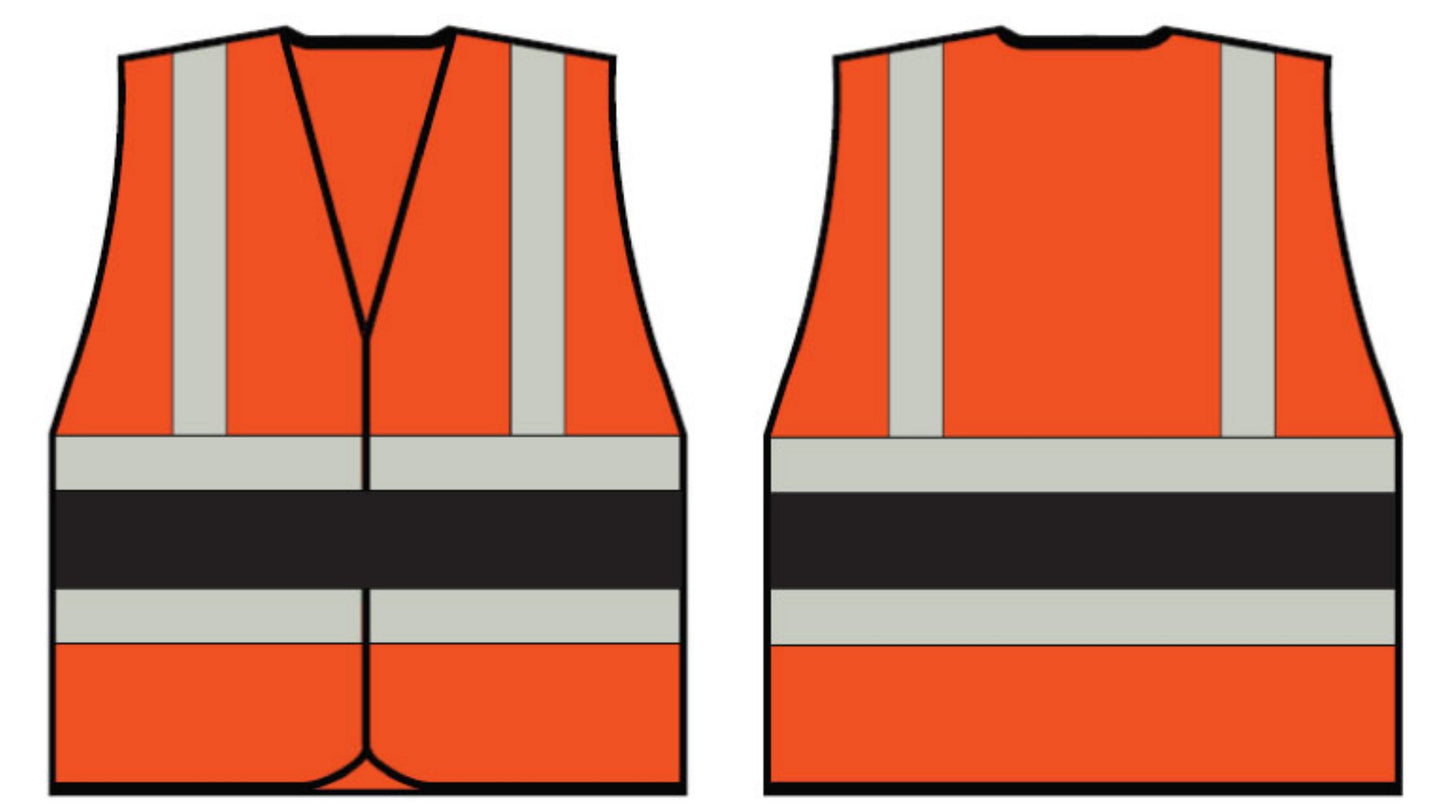 Beeswift High Visibility Orange Vest With Black Band Med