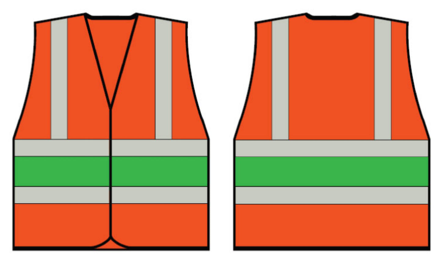 Beeswift High Visibility Orange Vest With Green Band 2XL