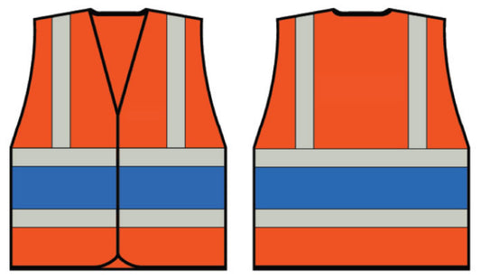 Beeswift High Visibility Orange Vest With Royal Band Med