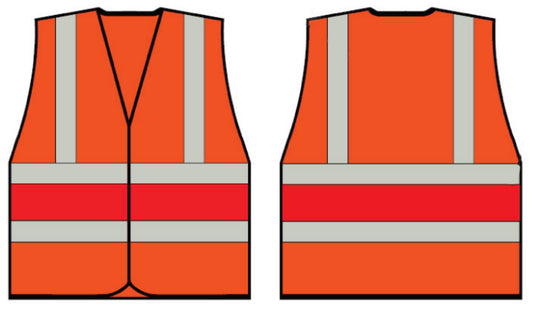 Beeswift High Visibility Orange Vest With Red Band Med