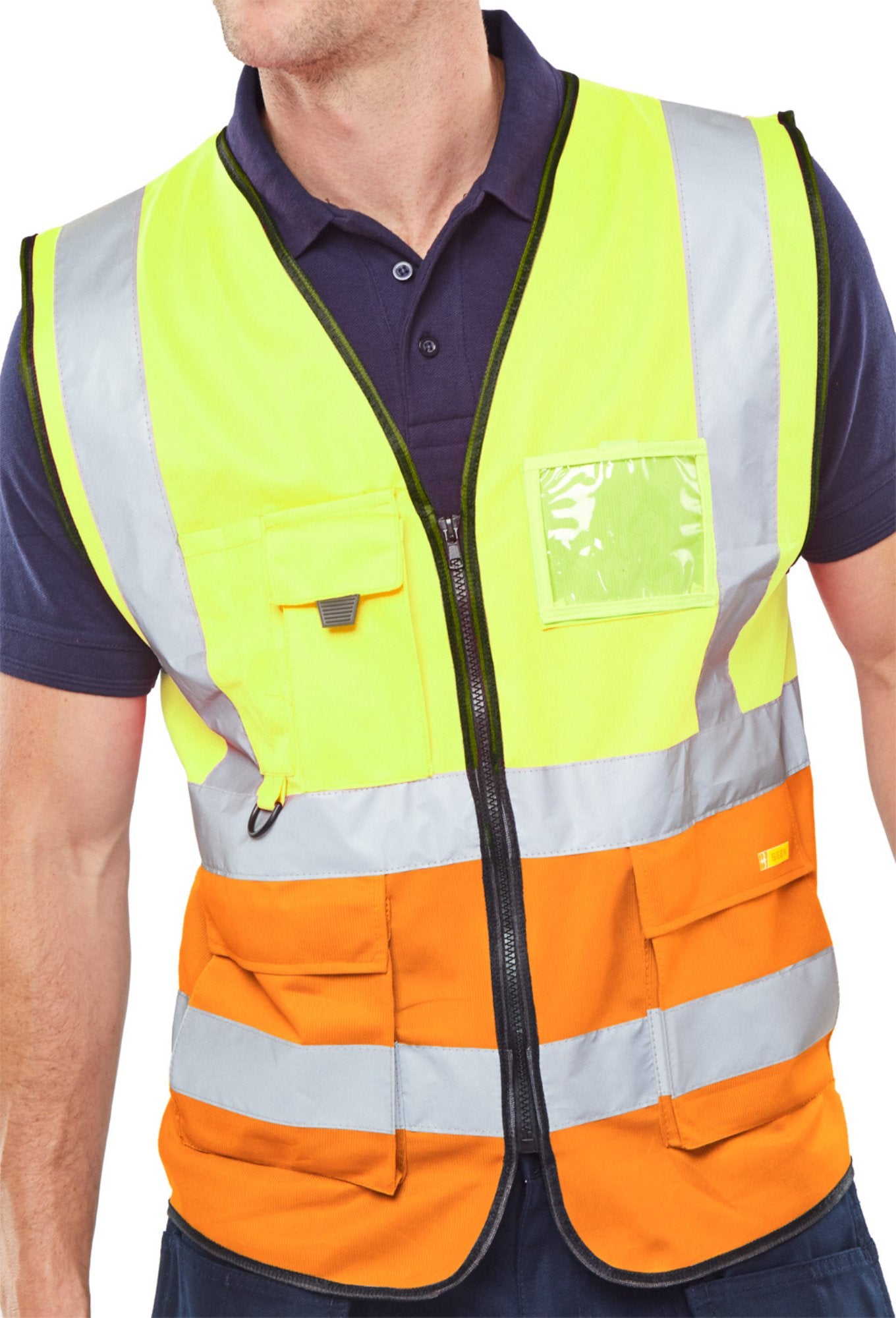 Beeswift Two Tone Executive Waistcoat Saturn Yellow / Orange L